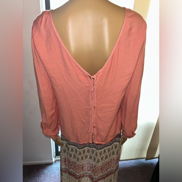 Cloth & Stone peach colored, long sleeved button cuff blouse. Sz S. Los Angeles - Picture 5 of 9